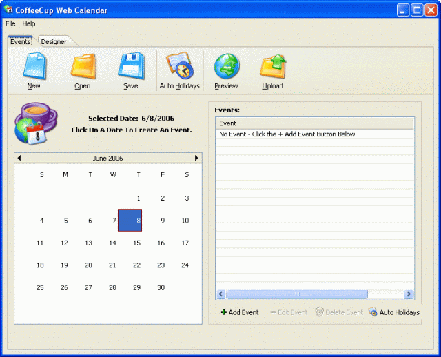 CoffeeCup Web Calendar