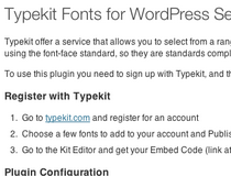 Typekit Fonts for WordPress