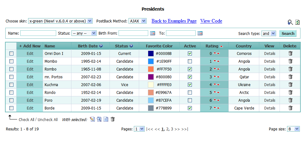 ApPHP DataGrid Pro (AJAX enabled)