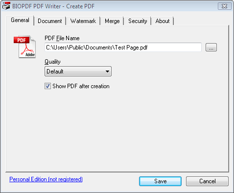 bioPDF PDF Writer