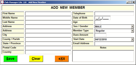 Club Manager Lite