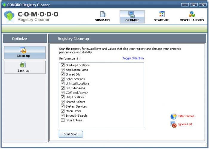 Comodo Registry Cleaner