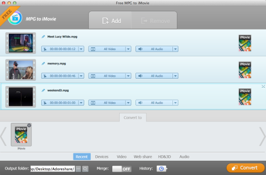 Free MPG to iMovie