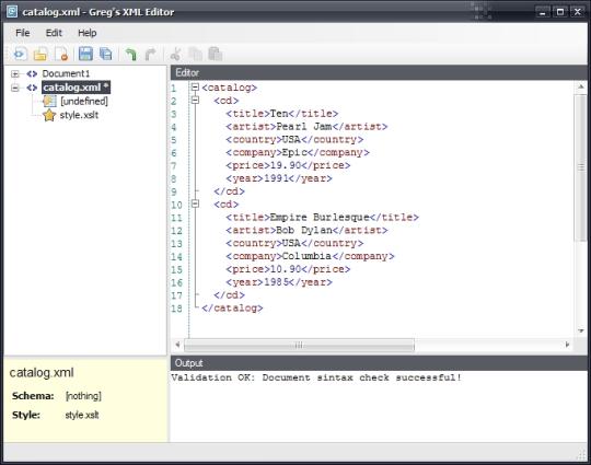 Greg's Xml Editor