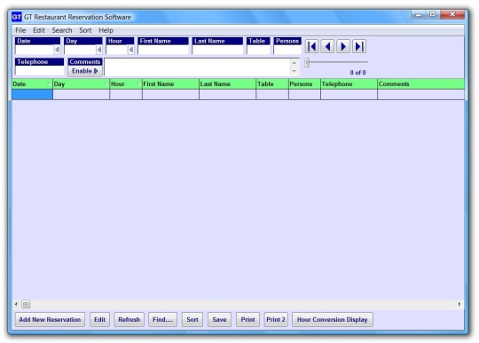 GT Restaurant Reservation Software