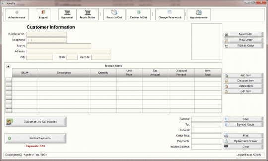Jewelry Shop Software