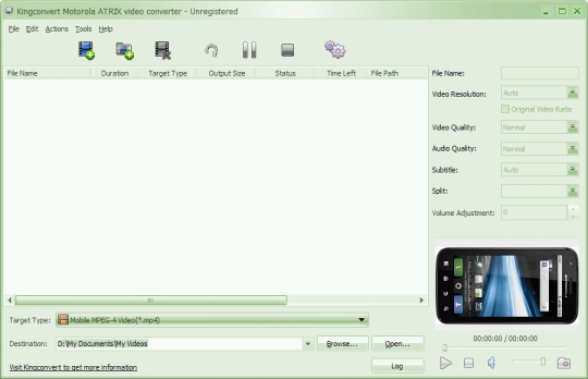 Kingconvert Motorola ATRIX Video Converter