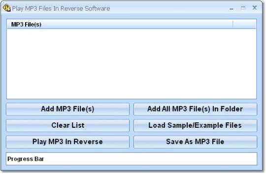 Play MP3 Files In Reverse Software