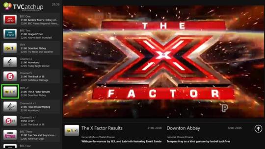 TVCatchup for Windows 8
