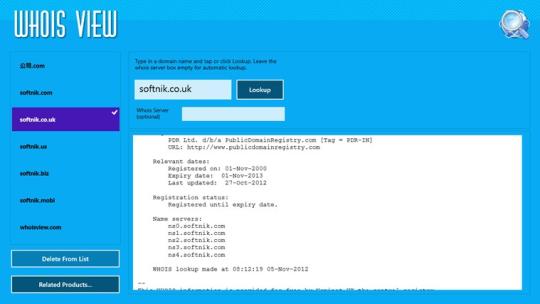 Whois View for Windows 8